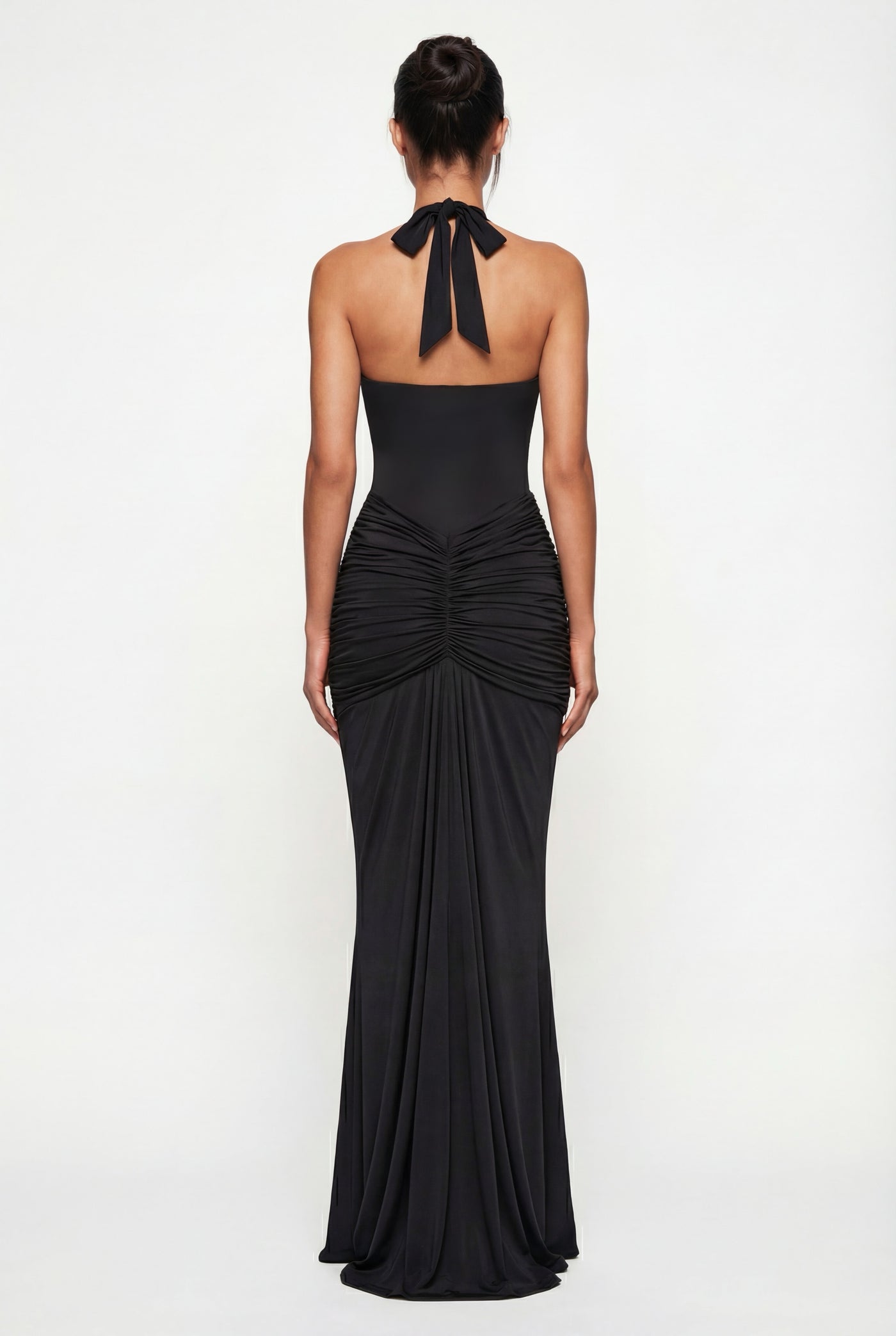 Amelita Deep Plunge Sculpt Maxi Dress - Black