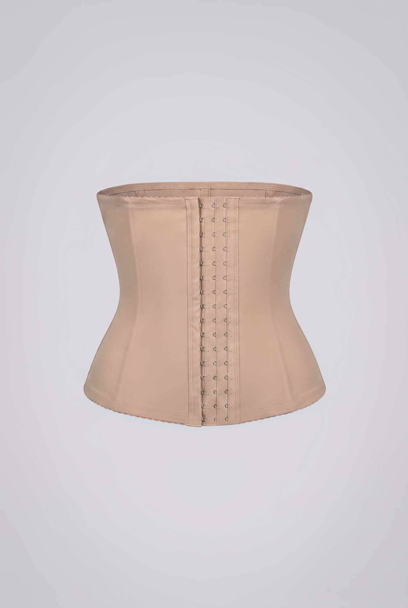 Beige waist trainer on a light gray background