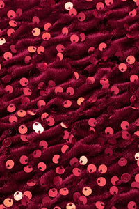 Adena Sequin Sculpt Mini Dress with Scarf - Burgundy