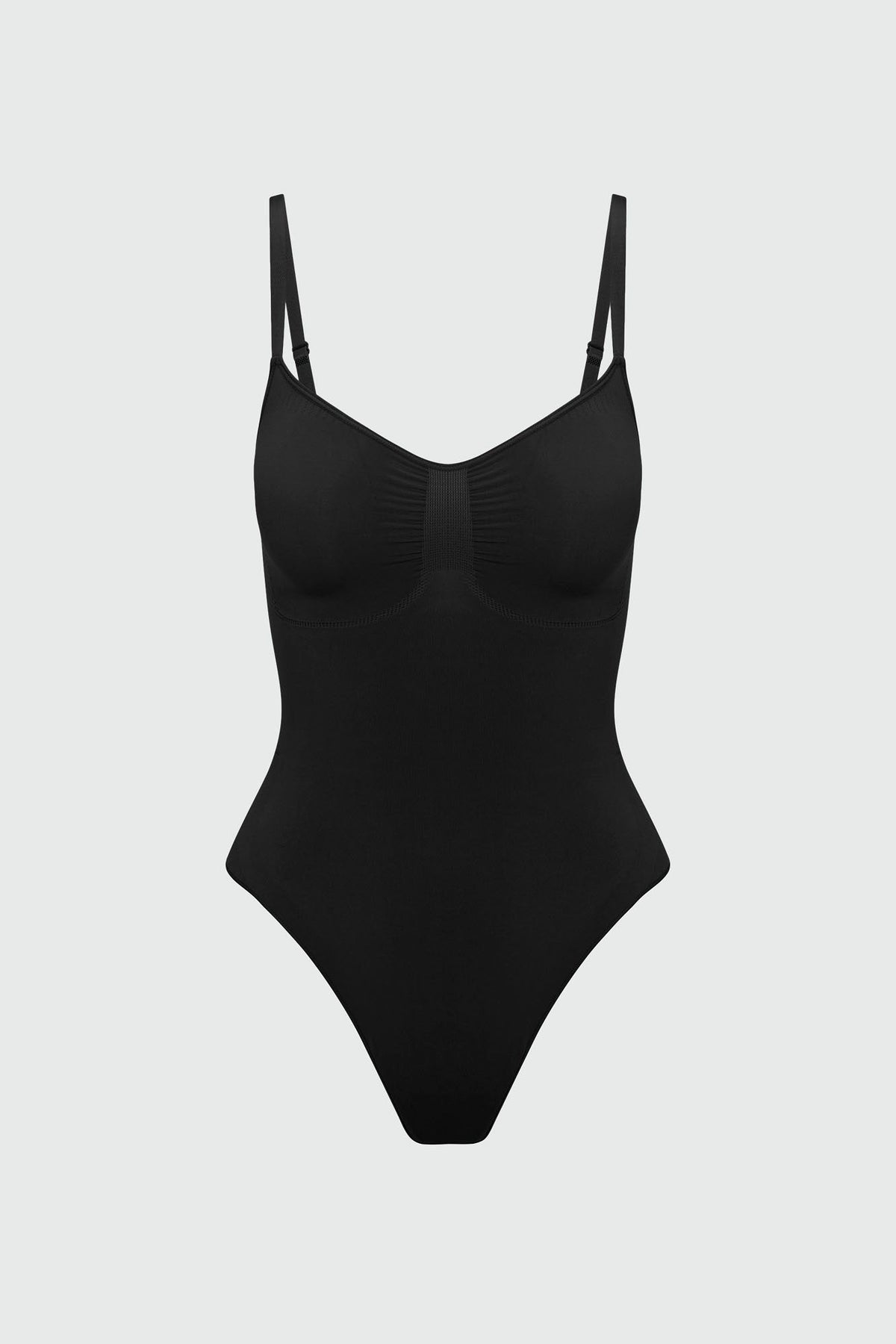 Black bodyshaper on a light gray background