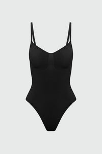 Black bodyshaper on a light gray background