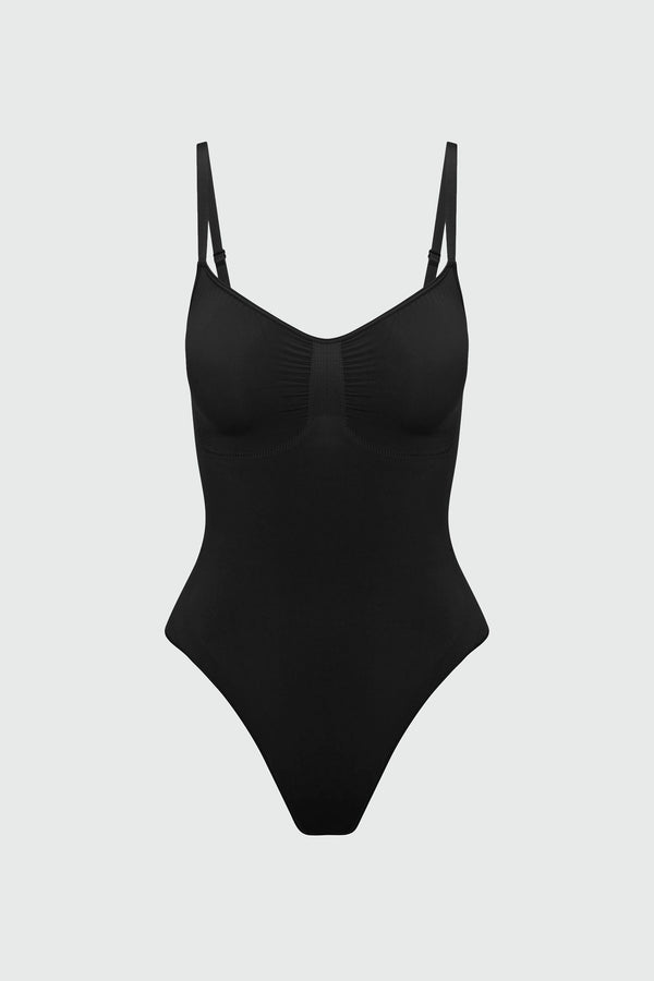 Black bodyshaper on a light gray background