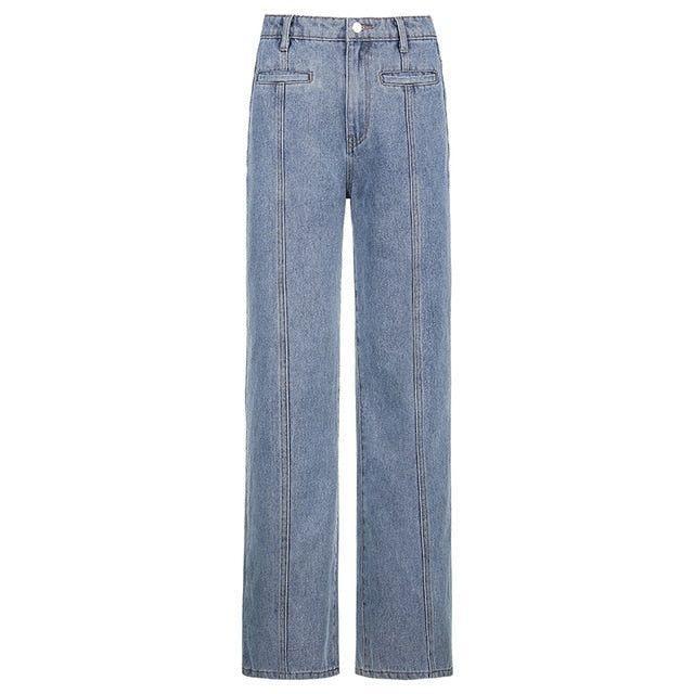 Aceline Star Patchwork High Waisted Jeans - S / Blue - Be My Shine