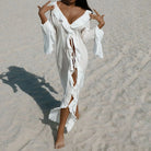 Liliana Ruffle Long Sleeve Beach Maxi Dress - pink / s - Be My Shine