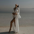 Liliana Ruffle Long Sleeve Beach Maxi Dress - pink / s - Be My Shine
