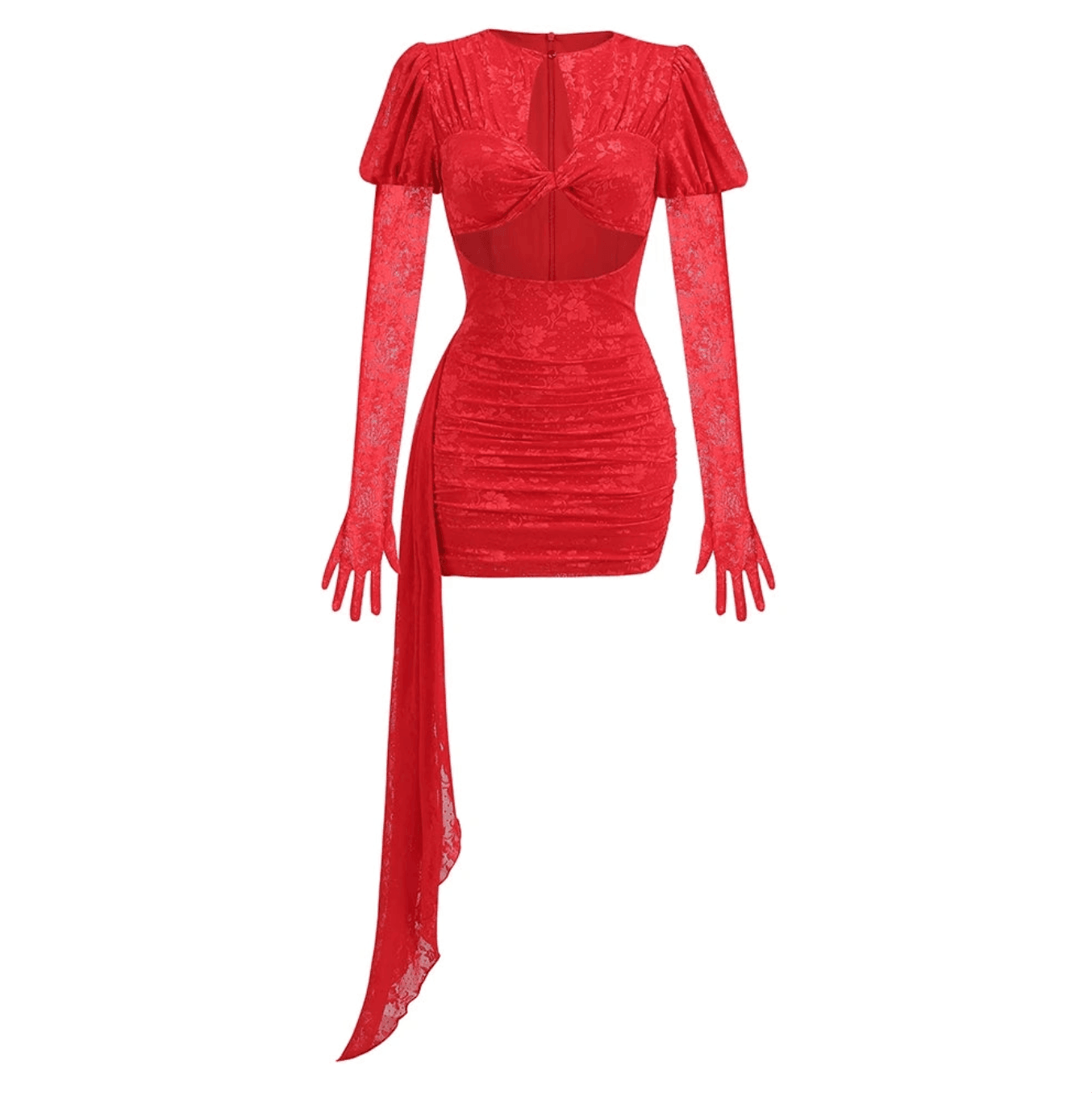 Adira Draped Mini Dress With Gloves - White / XS - Be My Shine