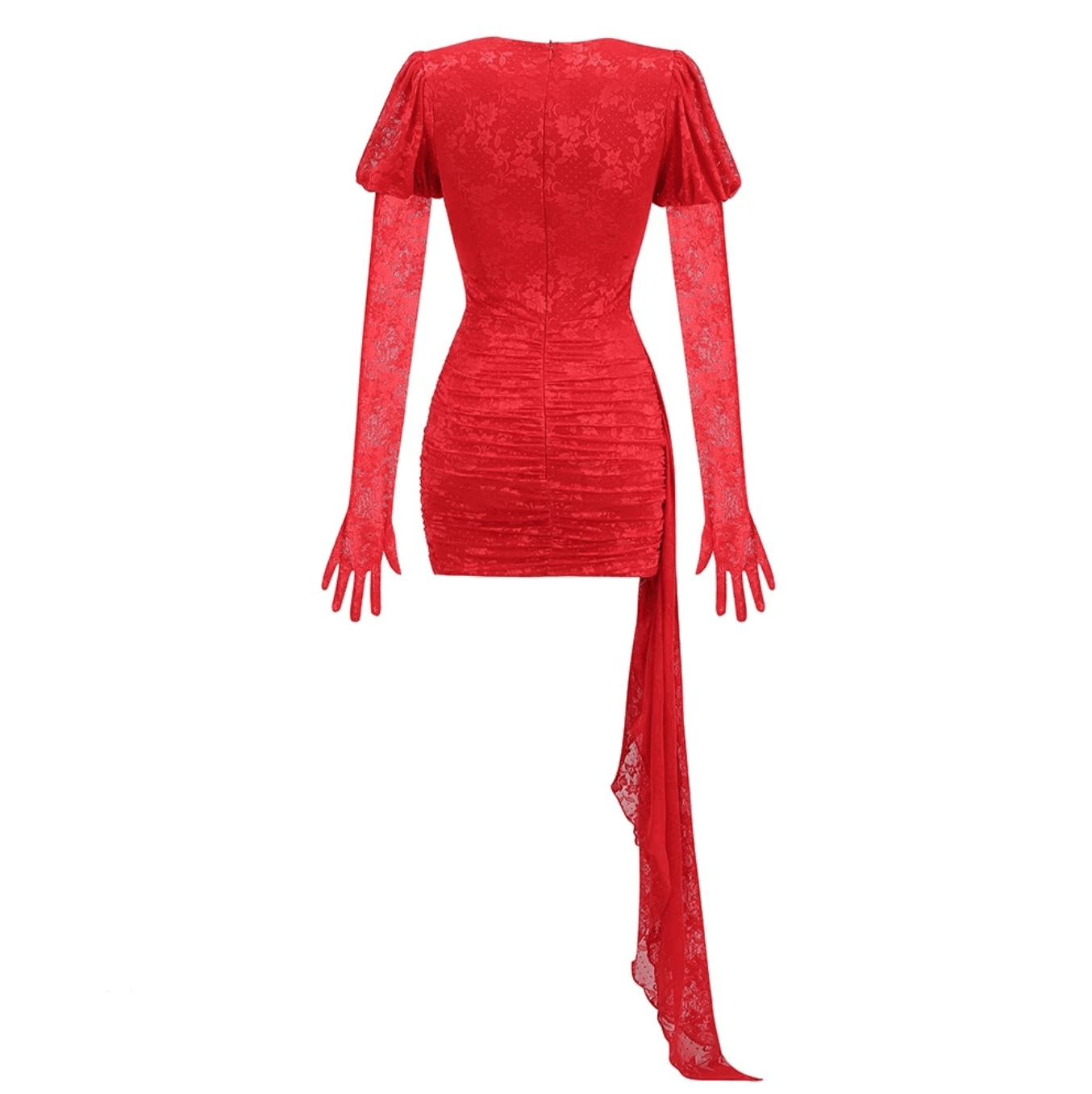 Adira Draped Mini Dress With Gloves - White / XS - Be My Shine