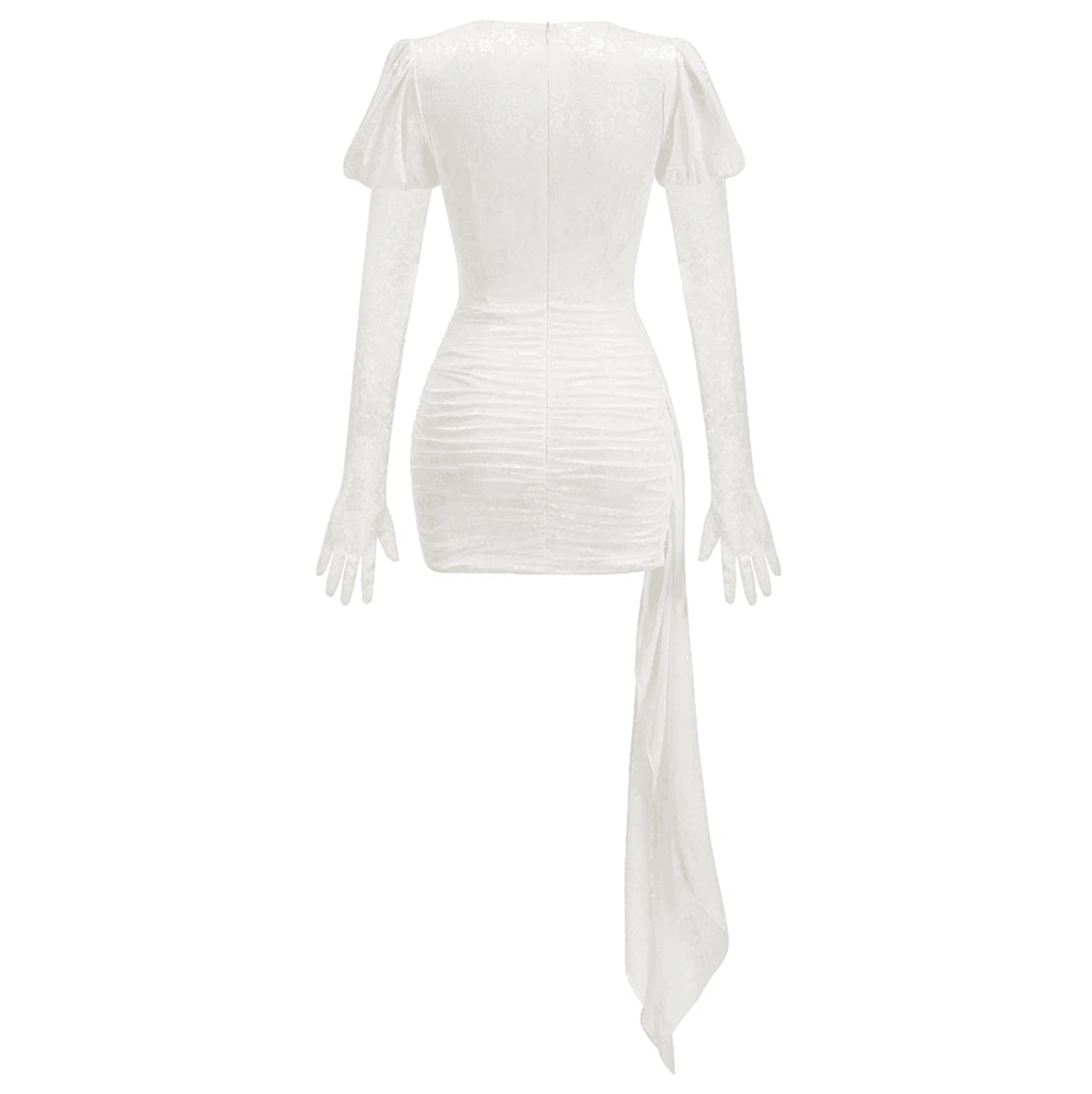 Adira Draped Mini Dress With Gloves - White / XS - Be My Shine