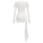 Adira Draped Mini Dress With Gloves - White / XS - Be My Shine