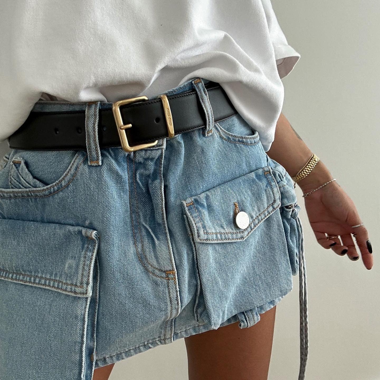Ailene Denim Mini Skirt - Blue / XS - Be My Shine
