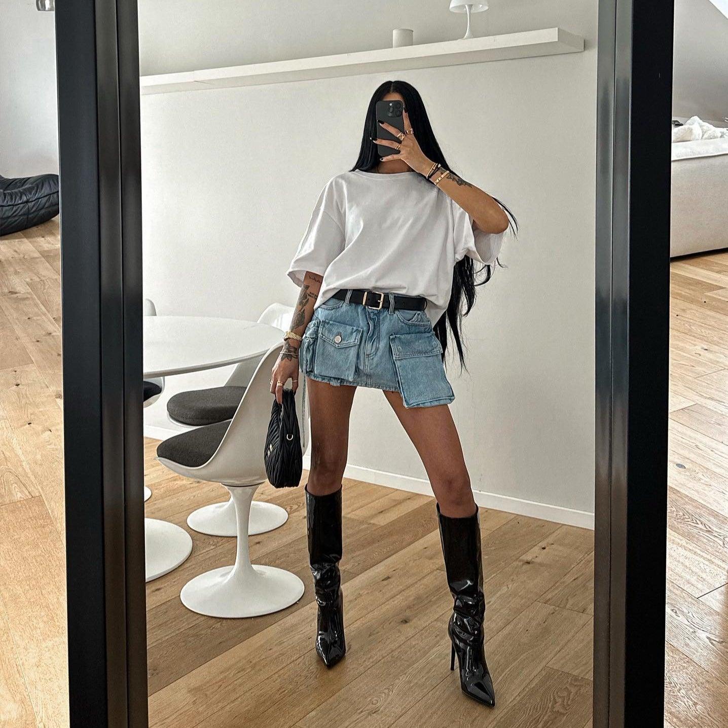 Ailene Denim Mini Skirt - Blue / XS - Be My Shine