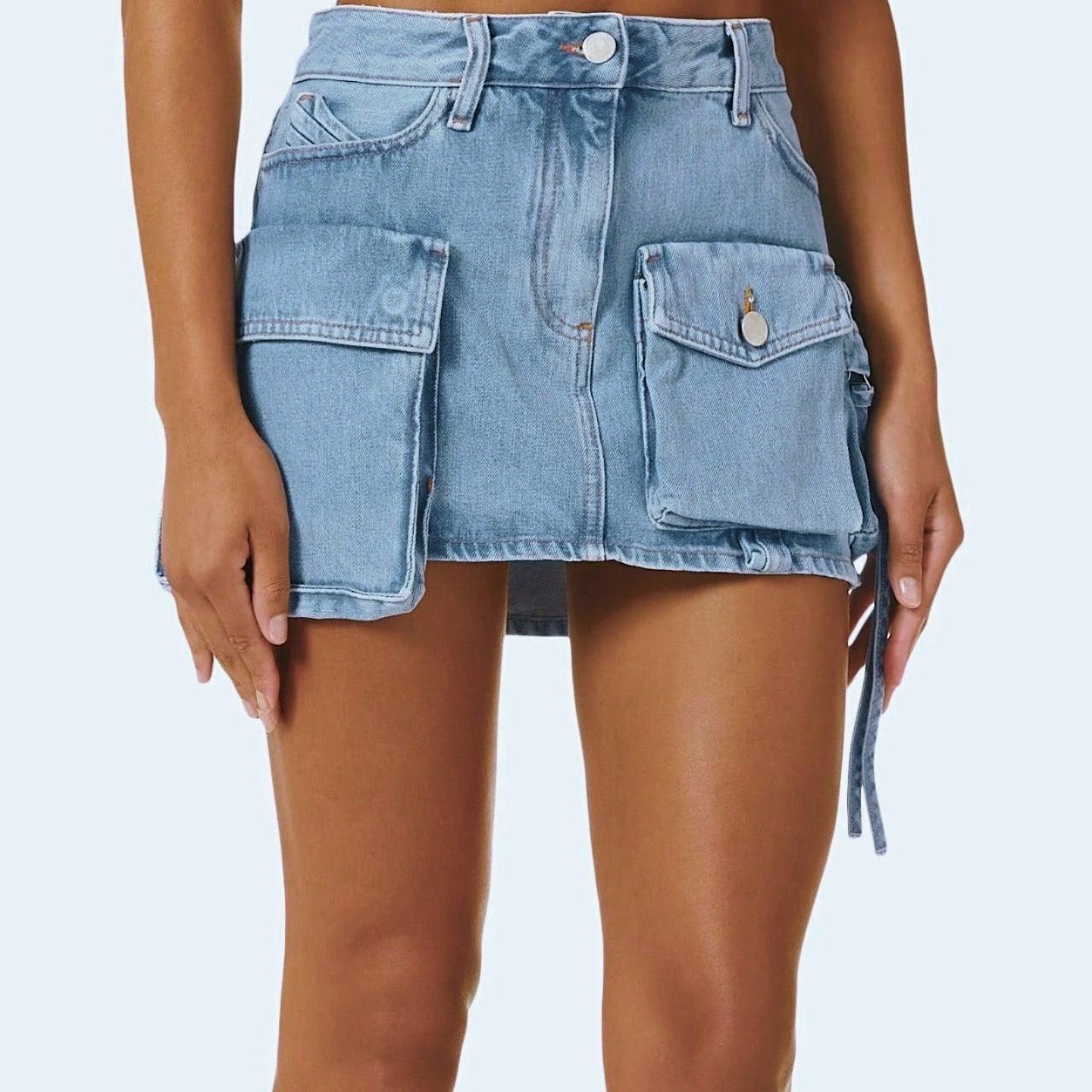 Ailene Denim Mini Skirt - Blue / XS - Be My Shine