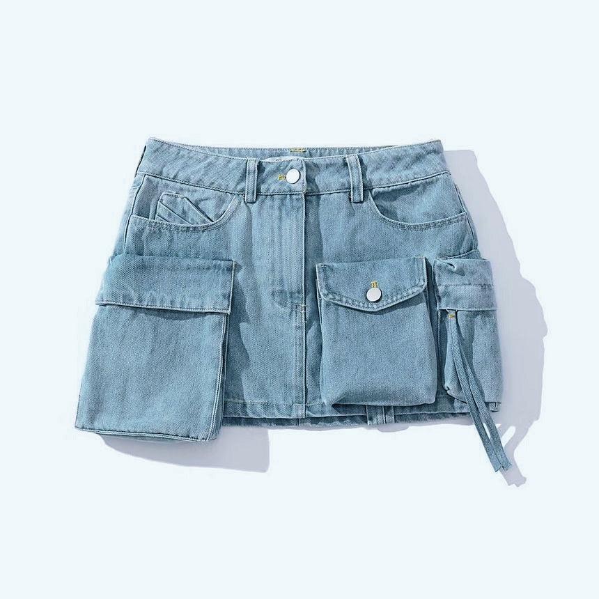 Ailene Denim Mini Skirt - Blue / XS - Be My Shine