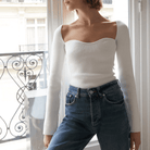Aisha Knitted Long Sleeve Top - S / White - Be My Shine