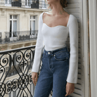 Aisha Knitted Long Sleeve Top - S / White - Be My Shine