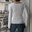 Aisha Knitted Long Sleeve Top - S / White - Be My Shine