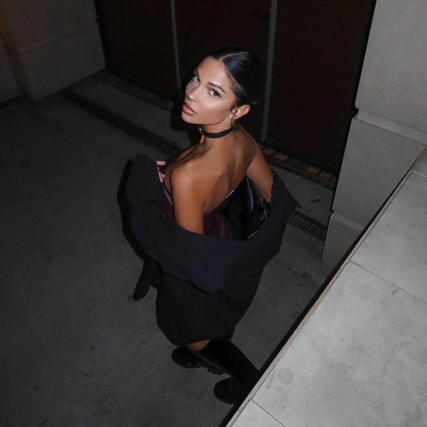 Aisla Faux Leather Two Piece Set - Burgundy / S - Be My Shine