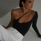 Alannis Asymmetric One Shoulder Top - S / Black - Be My Shine