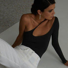 Alannis Asymmetric One Shoulder Top - S / Black - Be My Shine