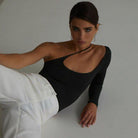 Alannis Asymmetric One Shoulder Top - S / Black - Be My Shine