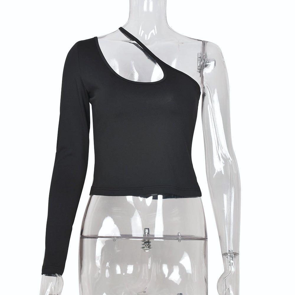 Alannis Asymmetric One Shoulder Top - S / Black - Be My Shine