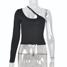 Alannis Asymmetric One Shoulder Top - S / Black - Be My Shine