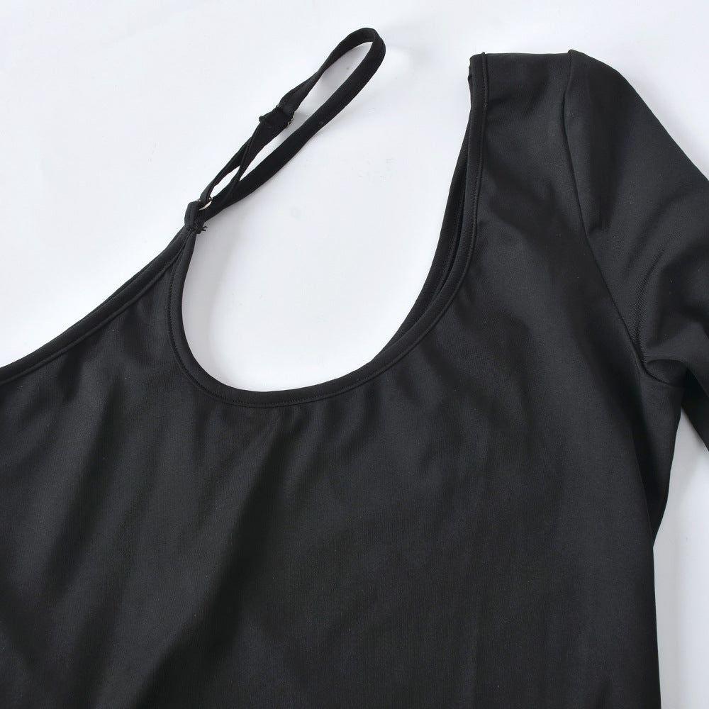 Alannis Asymmetric One Shoulder Top - S / Black - Be My Shine