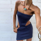 Alea Strapless Cut Out Tube Mini Dress - Blue / S - Be My Shine