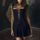 Amman Pleated Corset Mini Dress - Black / XS - Be My Shine