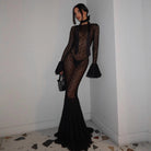Annabeth Mermaid Tail Lace Maxi Dress - Black / S - Be My Shine