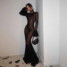 Annabeth Mermaid Tail Lace Maxi Dress - Black / S - Be My Shine