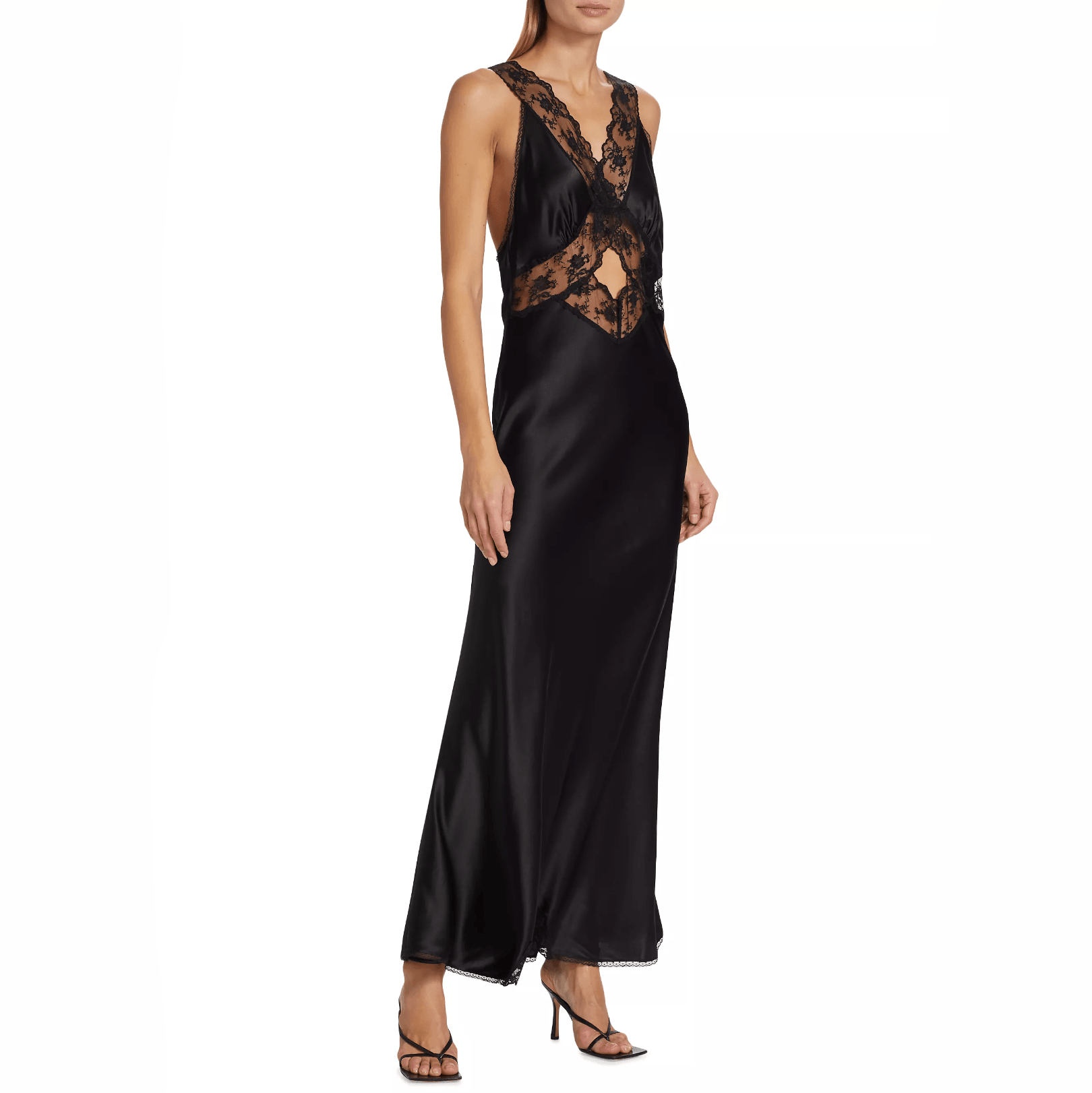 Atara Lace Cut Out Maxi Dress - Black / S - Be My Shine