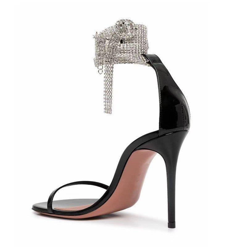 Atina Crystal-Embellished Ankle Strap Sandals - Purple / 5 - Be My Shine