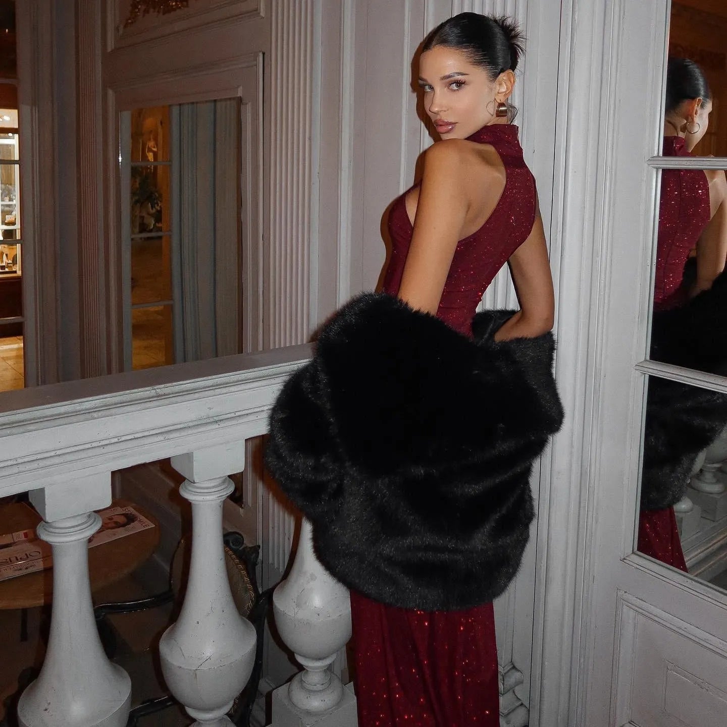 Auden Shimmering Maxi Dress - Burgundy / S - Be My Shine