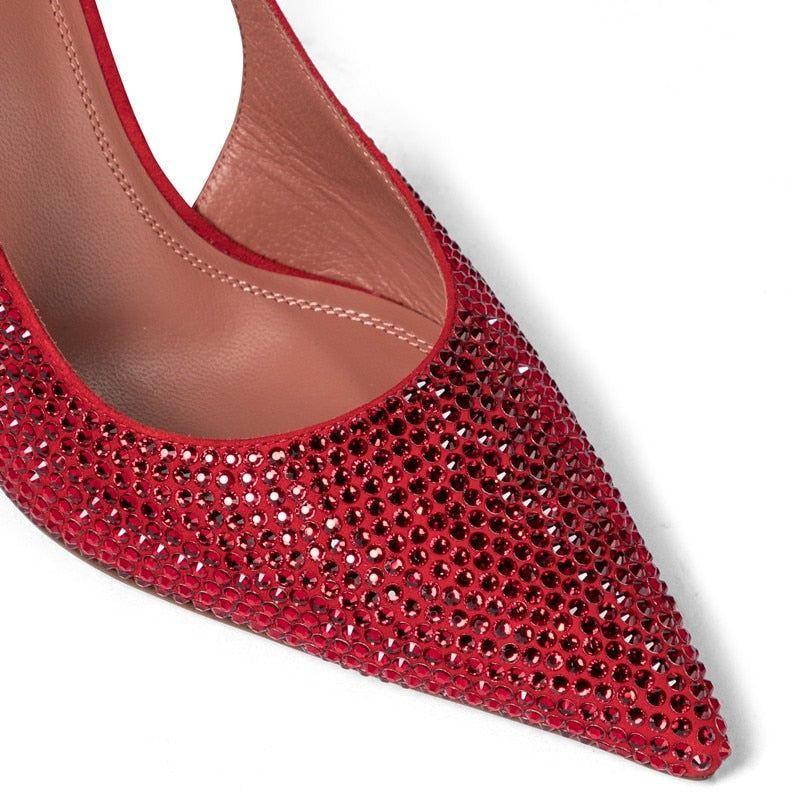 Aylin Crystal Lace Up Heels - Green / 4 - Be My Shine