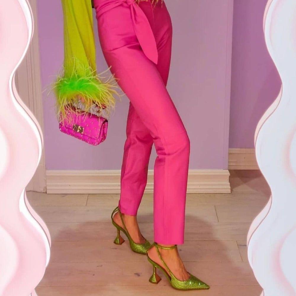 Aylin Crystal Lace Up Heels - Green / 4 - Be My Shine