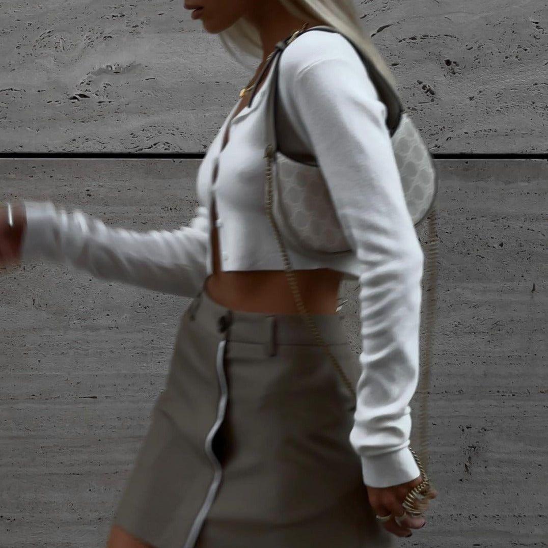 Belenis Crop Cardigan - S / Green - Be My Shine