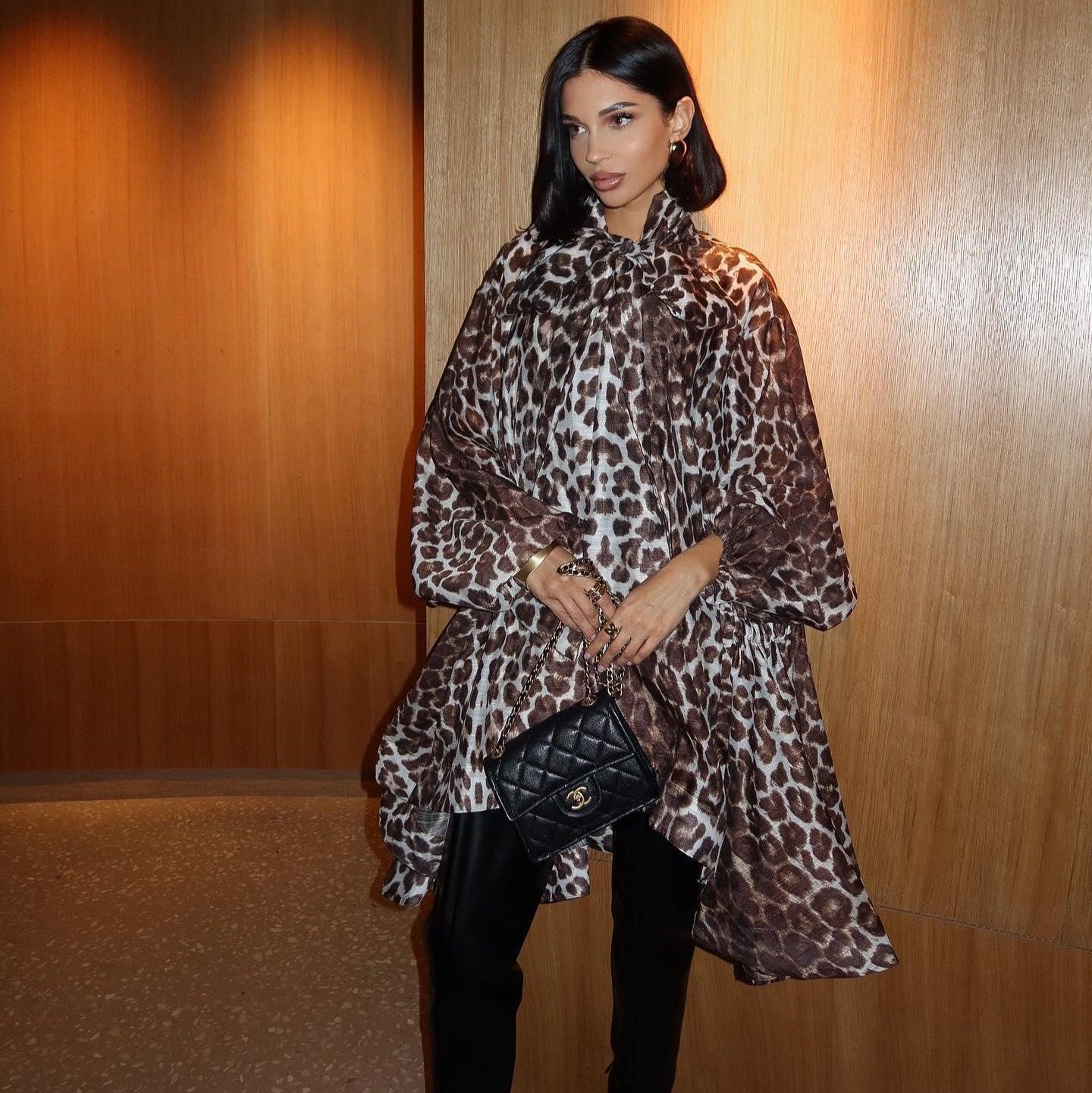 Bethany Leopard Print Lantern Sleeves Mini Dress - Leopard / XS - Be My Shine