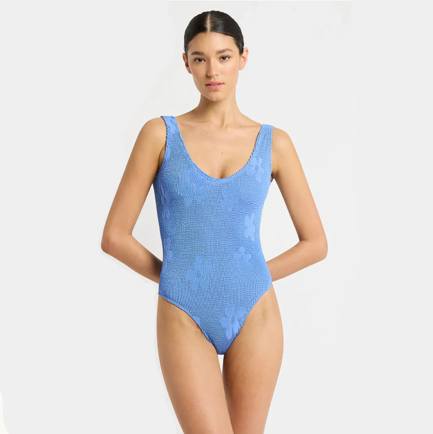 Betina Floral One Piece Swimsuit - Blue / S - Be My Shine