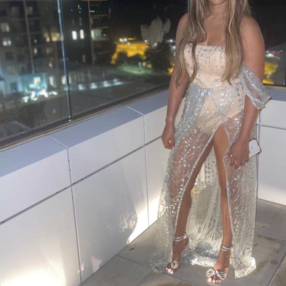 Charlene Diamond Bow Wrap Around Heels - 4 / Silver - Be My Shine