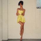 Cherise Satin Summer Mini Dress - Yellow / S - Be My Shine
