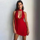 Darcelle Halter Mini Dress - Red / S - Be My Shine