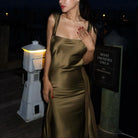 Modern Edge Slip Satin Maxi Dress - black / s - Be My Shine