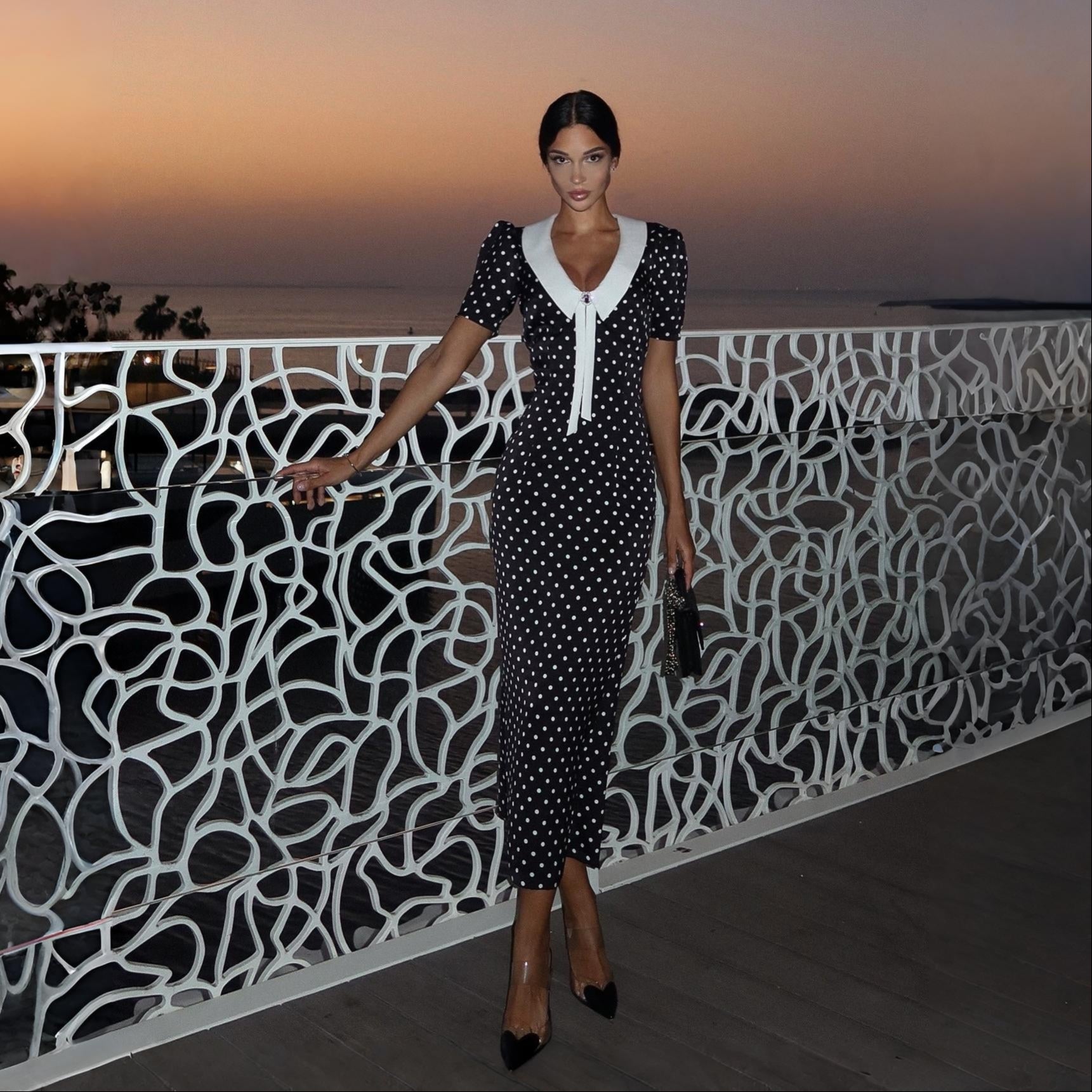 Eclipse Polka Dot Vintage Midi Dress Be My Shine