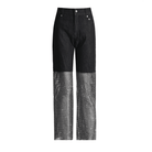 Emmanuelle Crystal Mesh Wide Leg Jeans - Blue / S - Be My Shine