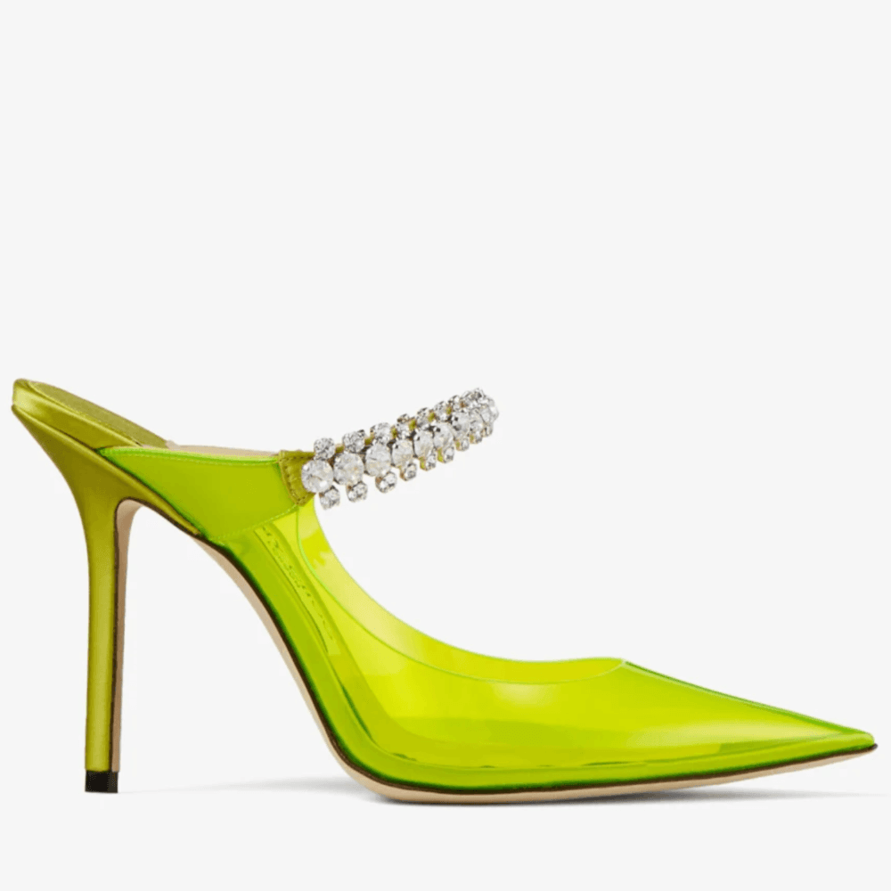 Endora Crystals Embellished Transparent Heels - Neon Lime / 5 - Be My Shine