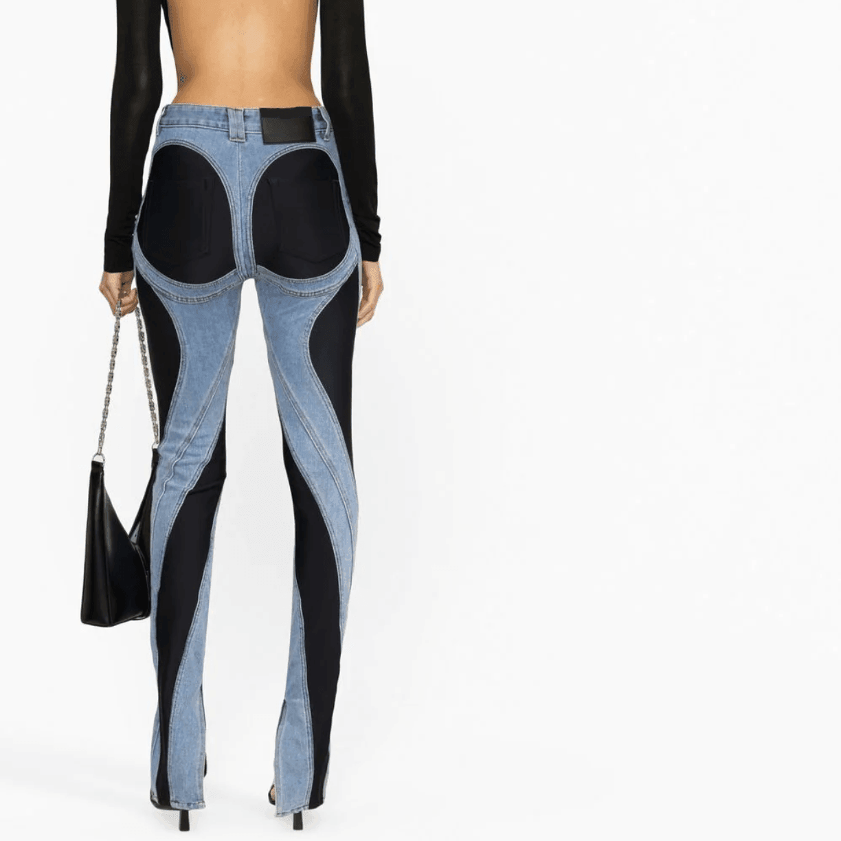 Faiza Two-Tone High Waist Jeans - Blue / S - Be My Shine