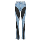Faiza Two-Tone High Waist Jeans - Blue / S - Be My Shine