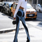 Faiza Two-Tone High Waist Jeans - Blue / S - Be My Shine