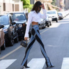 Faiza Two-Tone High Waist Jeans - Blue / S - Be My Shine